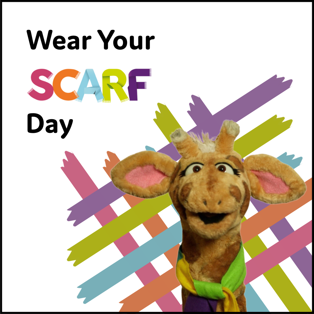 Wear Your SCARF Day text with Harold image